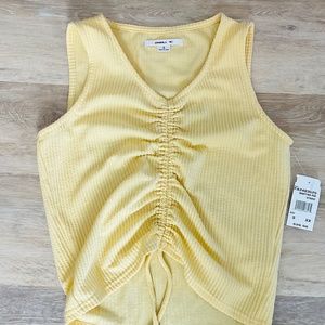 NWT O’Neill Tank Top - ruched details - soft Yellow - Womans Small